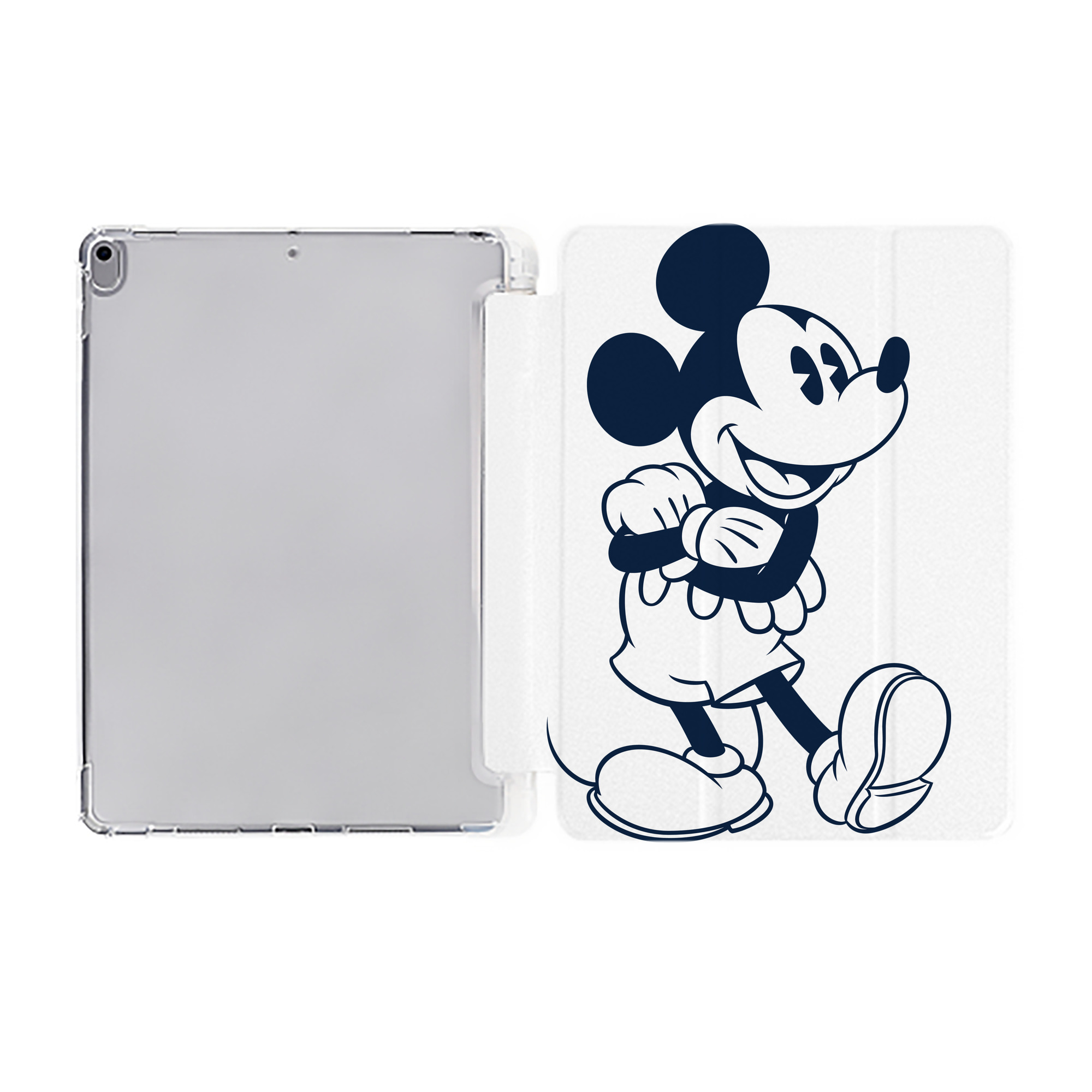 （画像用） ミッキーマウス Mickey Mouse IPad ケース ペン収納付き 三つ折りスタンド PUレザー×シリコン 対応機種9.5/10.5/10.9インチ